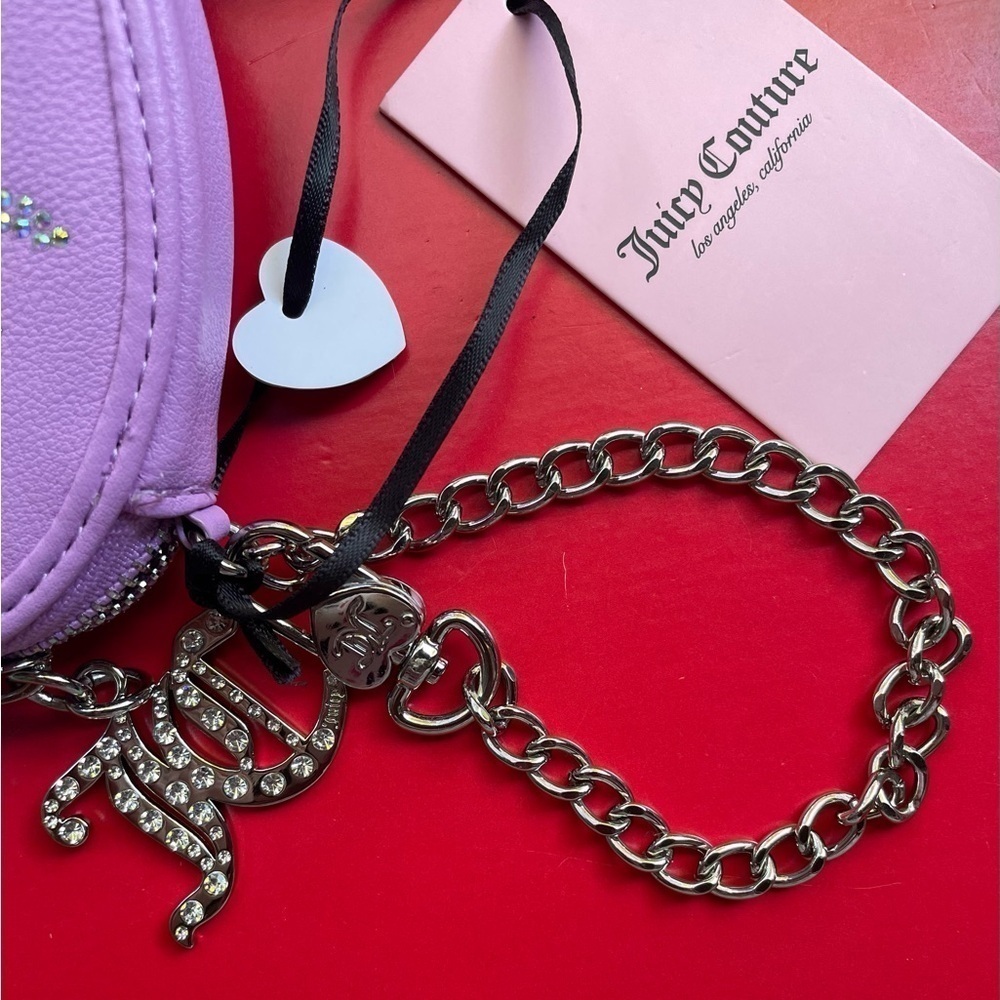 JUICY COUTURE WALLET,Juicy Couture Purple Heart Clutch - Picture 4 of 12